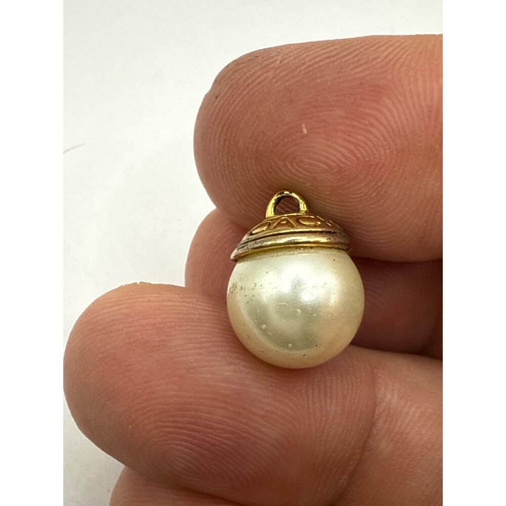 Coach Goldtone Faux Pearl Charm Pendant